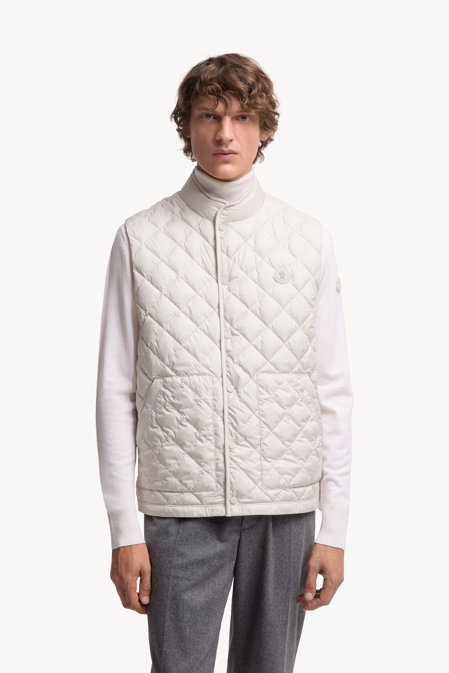 Lycope Diamond-Quilted Down Vest Men Ice Grey Moncler 3